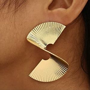 Gold Geometric Drop Dangle Statement Earrings